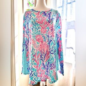 Rezobay Resort Luxury Wear Vibrant Plus Size Beachy Vacay Top NWT